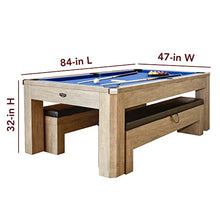 Hathaway Newport 7-ft Pool Table Combo Set with Benches Rustic Gray