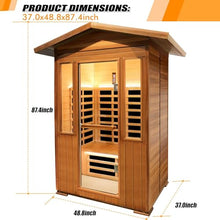 InfraHHZQ Infrared Saunas for Home,Far Infrared Sauna,1800W Light Therapy Lamp Wooden Outdoor Dry Sauna,Red Cedar Sauna Spa with Bluetooth Speaker,for Unwell Men,Women,Elderly,2-3 Person Home Sauna