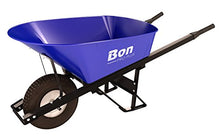 Bon Tool 28 900 Premium Contractor Grade Steel Single Wheel Wheelbarrow with Steel Hande and Knobby Tire, 6 Cubic Feet