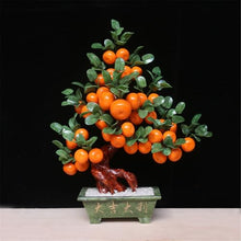 YXIANG56Q Fake Plants Indoor Faux Potted Plant 38-Fruit Orange Tree Jade Crafts for Living Room Home Table Bonsai Tree