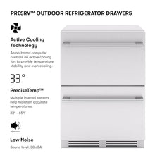 Zephyr Presrv 24 Inch Outdoor Refrigerator Drawers Wine & Beverage Fridge