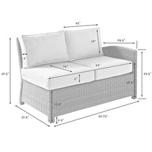 Afuera Living Modern Wicker Left Arm Patio Loveseat, 53" W x 32" D x 32.5" H, Steel Frame with Brown and Sand UV-Resistant Cushions, Weather-Resistant Outdoor Seating for Backyard or Patio Use