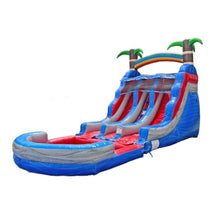 HeroKiddo 13ft Tropic Tide Inflatable Dual Lane Water Slide