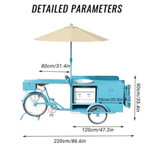 RNQZ Outdoor Vending Tricycle, Mobile Food Truck Three-Wheeler Juice and Food Vending Float Carts Setting up Stalls, Essential for Outdoor Business,B