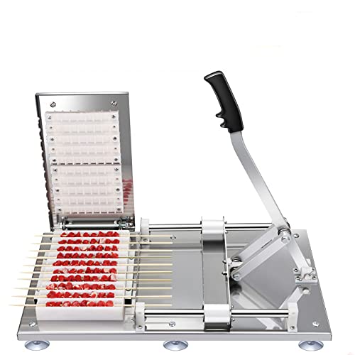 GFJYKDL Commercial Manual BBQ Skewer, Manual Kebab Skewer Maker, Stainless Steel Skewer Maker, 10 Strings Barbecue Skewers