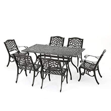 Christopher Knight Home Hallandale 7-Pc Outdoor Sarasota Dining Set Hammered Bronze
