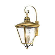 Livex Transitional Four Light Outdoor Wall Lantern Cambridge Collection Antique Brass