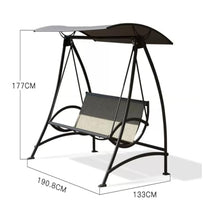 KJLYLPP Large Converting Canopy Porch Swing,2-Seat Outdoor Patio Swing Chair,Hammock Lounge Chair for Porch,Adjustable Canopy