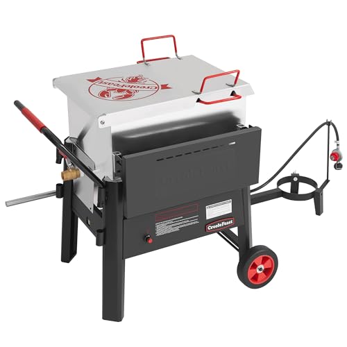 Creole Feast CFB3001 70 QT Outdoor Crawfish Boiler with Stir Paddle, Wheels
