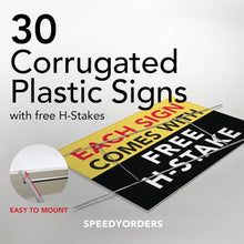 Custom Double-Sided Signs - 30QTY, Personalized, Full Color, 18x24