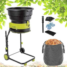 HaiZethonic Electric Garden Shredder and Wood Chipper with Wheels and Storage Bag,Powerful Leaf Mulcher, 25mm Cutting Capacity,Overload Protection for Lawn and Garden Use 40mpowercord