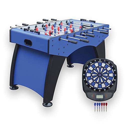 Hathaway Ventura 55-in Foosball Table with Bonus Electronic Dart Board Blue
