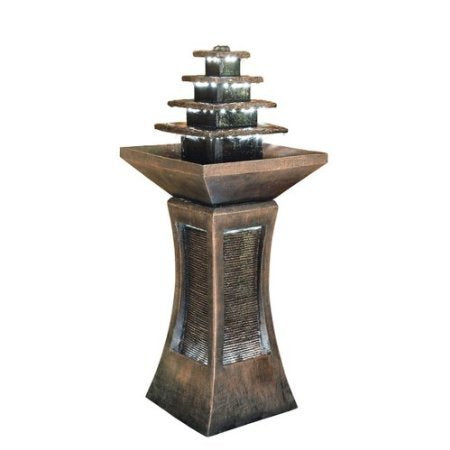 39.25" h Indoor Outdoor Pyramid Tiered Fountain