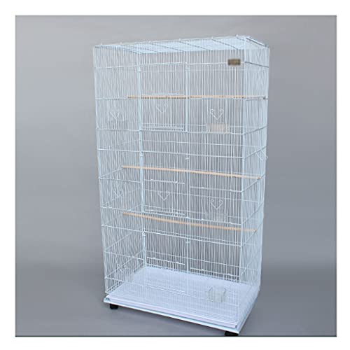 QTBH Flight Cage Large Parrot Cage Home Bird Cage Large Paired Cage Pigeon Budgerigar Breeding Cage Suitable for Bird Breeding Canary Parakeet Love Bird Bird Cage (Color : White)