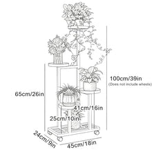 ARTUNV Mobile 5 Tier Plant Stand With Wheels, Tall Metal Flower Display Rack For Multiple Plants, Corner Shelving Unit For Indoor Balcony & Patio Decoration(Color:Black)