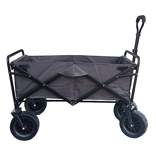 PUCNHZYNW Handcart, Folding Garden Trolley Cart Heavy Duty Wagon Multi-Function Shopping Cart for Outdoor Camping Photography Pull Truck, Load 100Kg/Grey