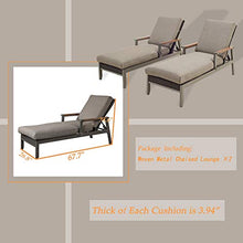 PatioFestival Outdoor Wicker Rattan Chaise Lounge Chair Set with Adjustable Backrest, Grey
