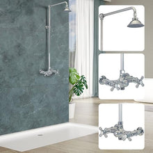 Outdoor Exposed Shower System 36"Wall Mounted Set with 12"Shower Head and Cross Handels in Chrome