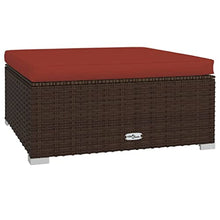 WEHUOSIF PE Rattan Garden Lounge Set for 12, Brown