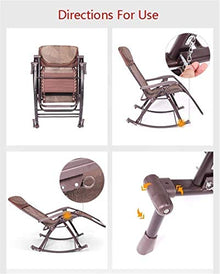 Lightweight Sun Lounger Oversized Patio Rocking Chairs Reclining for Heavy People Sun Lounger Zero Gravity Chair Outdoor Camping Foldable Portable Chairs Brown Recliner (Color : Without Cushions)