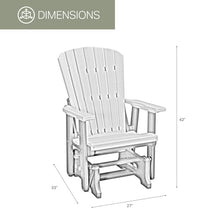 American Furniture Classics Adirondack Series 27 in. 1-Person Black HIGH Density Plastic Outdoor Glider 515BZBK-1