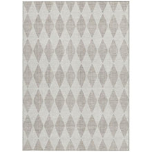 HomeRoots 9' x 12' Beige Geometric Washable Non-Skid Indoor Outdoor Area Rug