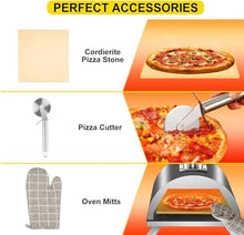 KJLYLPP 12"" Outdoor Portable Pizza Oven, Reaches 500°C in 15 Minutes, Authentic Wood Fire Pizza & Chargrill BBQ Cooker, Stone Bake Pizza in 60 Seconds, Includes Paddle