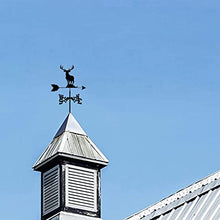 RWGOVLU Metal Weathervane with Elk Ornament, Garden Weather Vane Wind Vane Wind Direction Indicator Professional Measuring Tool Garden Yard Roof Mount Ornament