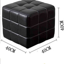 MLLXUXANCC Outdoor Footstool for Patio Footstool Solid Wood Shoe Changing Stool Square Ottoman with Storage for Bedroom and Hallway Linens Fabric Shoes Stool (Black 40 * 40 * 40CM)