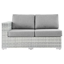 Modway Convene Wicker Rattan Outdoor Patio Left-Arm Loveseat in Light Gray Gray