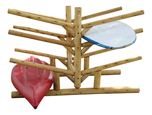 Log Kayak Rack Low 4 Kayak + 2 SUP + 2 Canoe Rack Canyon Brown