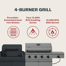 Tytus 2-in-1 Gas Grill 4-Burner, Pellet Smoker, Prep Cart, 721 sqin