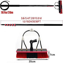 OTHZON Window Cleaning Rod, Water-Fed Telescopic Brush,Extendable Cleaner Greenhouse Roof, Cleaning Photovoltaic and Solar Panels, Cleaning Brush Head,35cmbrushhead-9M/30FT