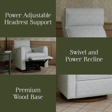 Namesake Willa Plus Power Recliner in Bellflowers in Powdered Blue