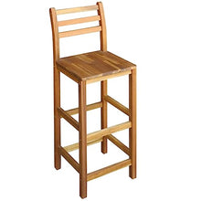 HKLGBVCR Solid Acacia Wood Bar Table and Chair Set 7 Pieces, Rustic Design for Home Bar Cafe, Sturdy and W with Footrest and Backrest