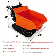 Chery Industrial 1100 lbs Capacity 10HP Gas Powered Track Mini Dumper, Engine for Construction Landscaping(U-Bucket Tracked Dumper)