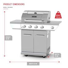 Nexgrill Propane 4 Burner Gas Grill, Stainless Steel Body with Side Burner