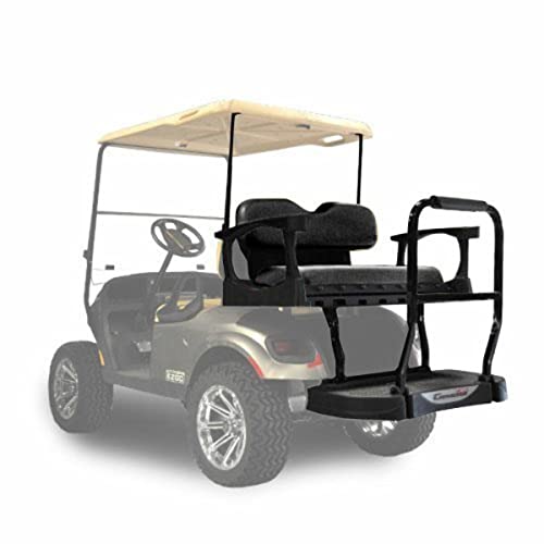 MADJAX Genesis 250 Steel Golf Cart Rear Flip Seat Kit for EZGO TXT Black