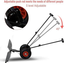 Snow Shovel Winter Wheel Snow Pusher.Heavy Duty Rolling Snow Plow Shovels W/Adjustable Handle,Snow Removal Tool for Road Garden