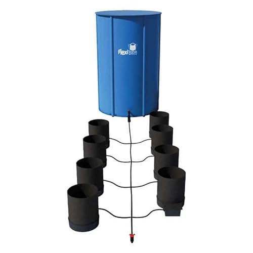 AutoPot 8 Pot GeoPot System with 3 Gal Fabric Pots and 25 Gal FlexiTank - Self-Watering Hydroponic Indoor System Black
