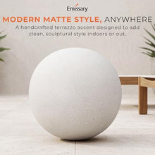 Emissary Terrazzo Gazing Ball 24 in. Matte White Outdoor Garden Sphere