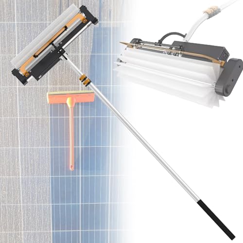 VNATWGOO 7.5m Photovoltaic Panel Cleaning Brush, Electric Solor Panel Cleaning Tool, Automatic Water Supply Cleaning Roller Brush, Dry Cleaning No Water Brush,Mains