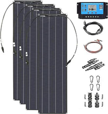 CHRISK Flexible Solar Panel 400W Monocrystalline Bendable Portable 4 X 100 Watts Flexible Mono Solar Panels Charger Off-Grid Solar Panel Kit