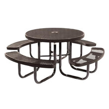 COATEDOUTDOORFURNITURE 46In Round Picnic Table, Expanded, Brown