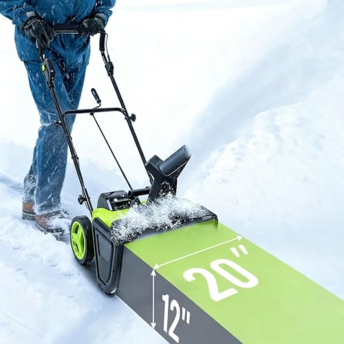Lithium Battery Cordless Snow Blower,180° Rotating Chute 4batteries
