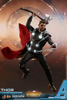 Hot Toys Marvel Avengers Infinity War Thor 1/6 Scale Action Figure Metallic Silver and Light Blue