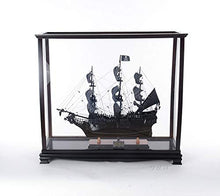 Old Modern Handicrafts Black Pearl Pirate Ship Model with Display Case Multicolor