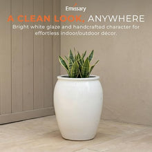 Emissary - Tall Jar Planter, White 16x20 H