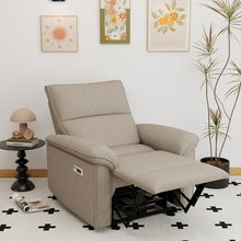 KEIKI Wall Hugger Recliner Chair, Zero Wall Electric Recliner Chairs with USB Port， Electric Recliner for Living Room, Fabric Reclining Armchair for Small Space, Brown
