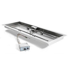 HPC Fire Push Button Flame Sensing Gas Fire Pit Kit, 54x16-Inch Pan 48x10-Inch Burner, Propane for Bulk Tank (TOR-FPPK54X16-H-FLEX-LP)